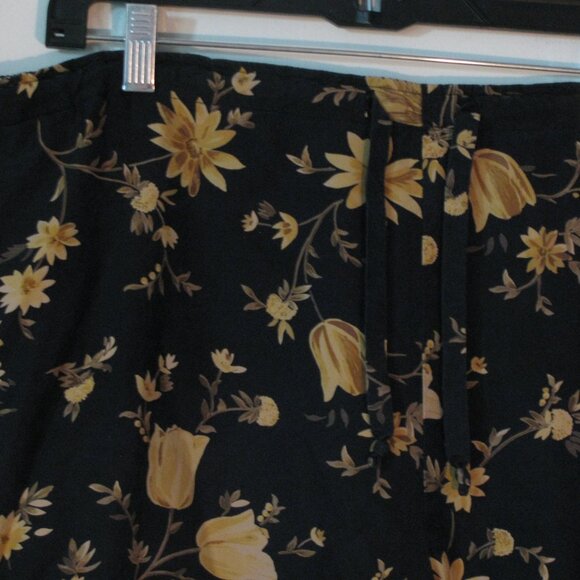 * Chaus 2 Piece Set Outfit Size 6 Navy Blue Floral 100% Silk Top Pants Oversized - Picture 6 of 7